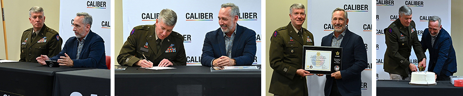 David Dart, Chief People Officer, Caliber Holdings LLC, and Brigadier General Charles W. Morrison, Chief of Joint Staff, North Carolina Army National Guard, during the ceremony
